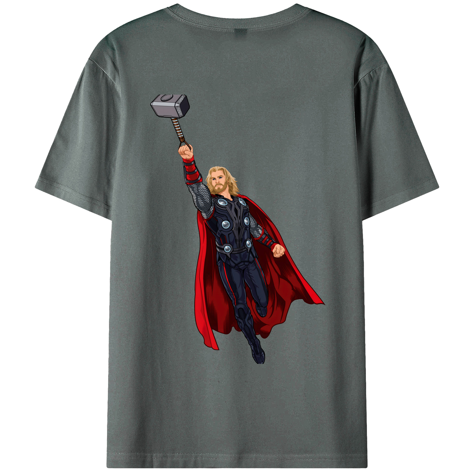 （画像用） アベンジャーズ The Avengers 綿100％ メンズ半袖Tシャツ（バックプリント） 通気性
